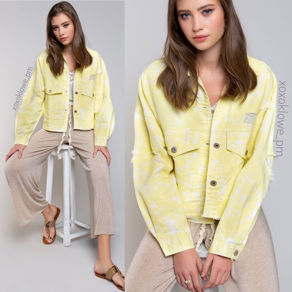 SALE Distressed Dip Dyed Classic Fit Jean Jacket - Picture 2 of 9